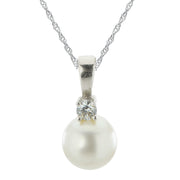 14KT White Gold Freshwater Pearl Pendant