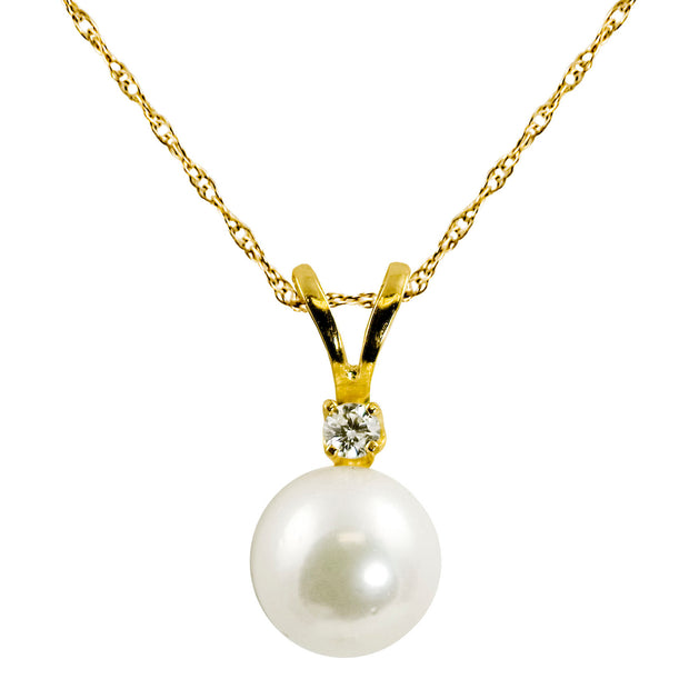 14KT Yellow Gold Akoya Pearl Pendant