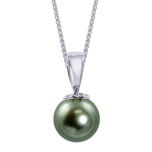 14KT White Gold Tahitian Pearl Pendant