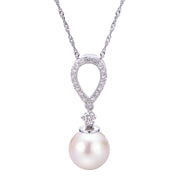 14KT White Gold Akoya Pearl Pendant