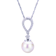 14KT White Gold Akoya Pearl Pendant