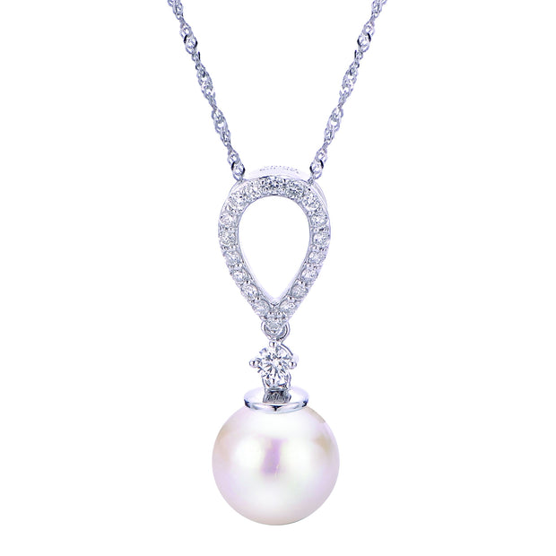 14KT White Gold Akoya Pearl Pendant
