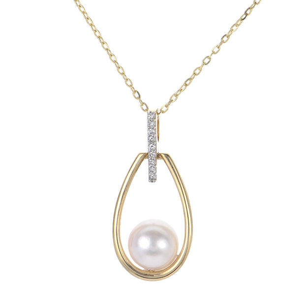 14KT Yellow Gold Akoya Pearl Pendant