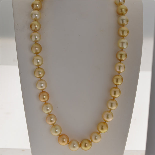 14KT White Gold Golden Sout Sea Pearl Necklace