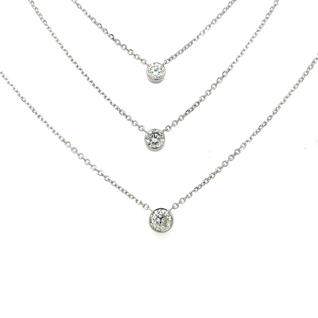 Classic Diamond Bezel Solitaire Necklace (1.03ct.)