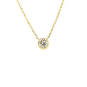 Chic Diamond Bezel Solitaire Necklace (1.26ct.)