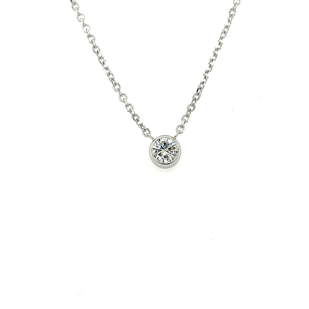 Classic Diamond Bezel Solitaire Necklace (0.55ct.)