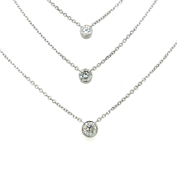 Classic Diamond Bezel Solitaire Necklace (0.55ct.)