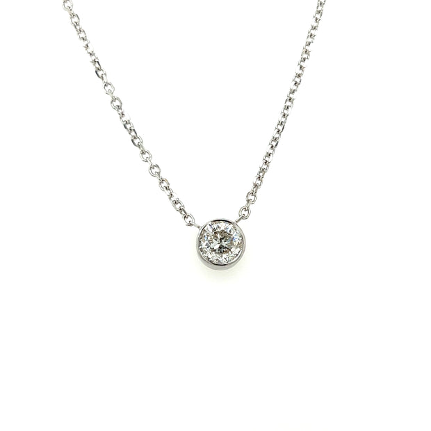 Classic Diamond Bezel Solitaire Necklace (1.00ct.)