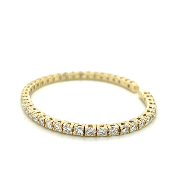 Aaoka Yellow Gold Diamond Flexible Bangle Cuff (6.25 cttw.)