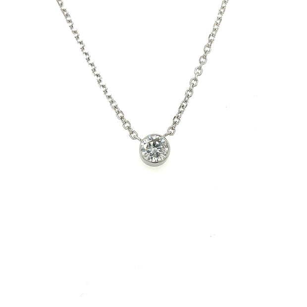 Classic Diamond Bezel Solitaire Necklace (0.62ct.)