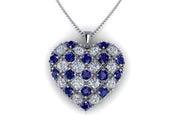 Capri Sapphire & Diamond Heart Pendant