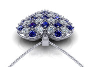 Capri Sapphire & Diamond Heart Pendant