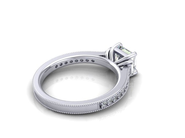 Eve Radiant Cut Diamond Milgrain Engagement Ring (1.78cttw.)