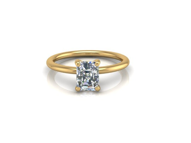 Reese Solitaire Hidden Halo Radiant Cut Diamond Engagement Ring (1.28cttw.)