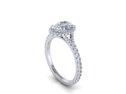 Oval Diamond Halo Engagement Ring (1.98cttw.)