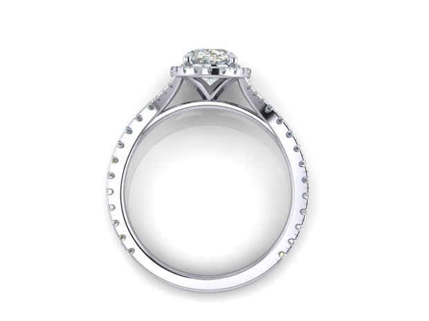 Oval Diamond Halo Engagement Ring (1.98cttw.)