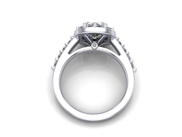 Tatum Cushion Halo Diamond Engagement Ring (1.62cttw.)