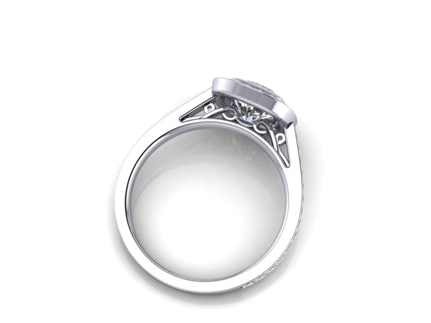 Lola Cushion Cut Diamond Halo Engagement Ring (2.00cttw.)