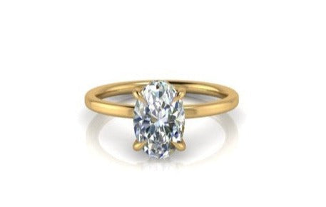 Olivia Oval Hidden Halo Solitaire Engagement Ring (1.58cttw.)