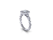 Famous Cushion Halo Diamond Engagement Ring (1.27cttw.)