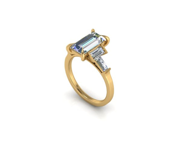 Alpha Baguette Diamond Engagement Ring (3.40cttw.)