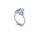 Adore Three Stone Emerald Cut Engagement Ring (5.45cttw.)