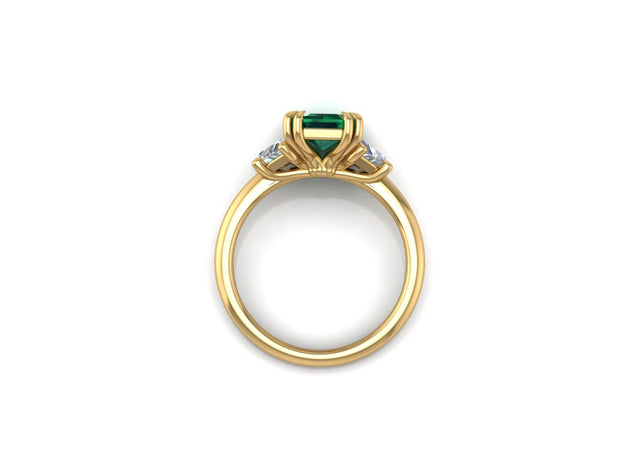 Evangeline Emerald Double Tiger Claw Prong Gemstone Ring (3.61 cttw.)