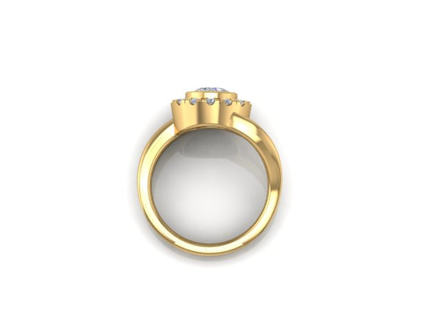 Grand Round Halo Diamond Fashion Ring (1.37cttw.)