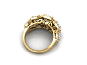 Actress Five Stone Graduated Round Halo Fashion Ring (5.93cttw.)