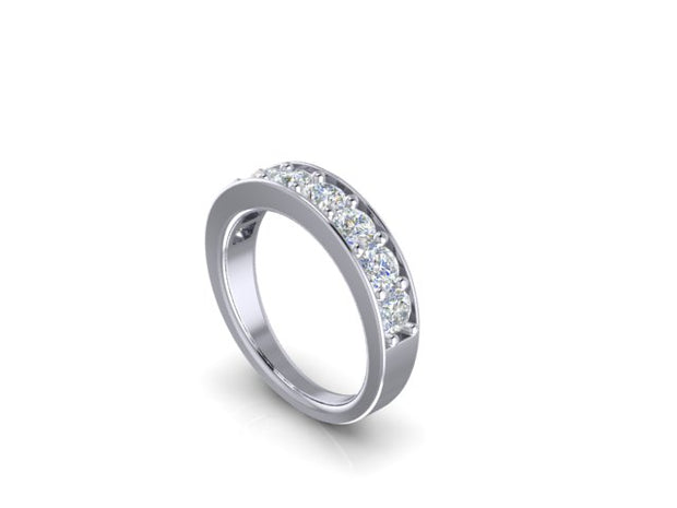 Emily Round Diamond, Shared-Prong Channel-Set Band (1.29cttw.)