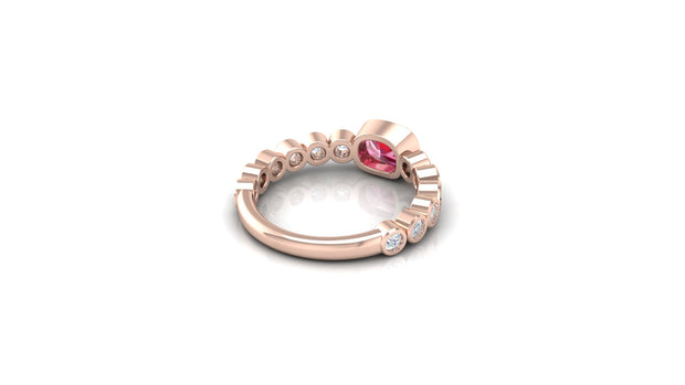 Catalano Pink Tourmaline & Diamond Stackable Ring (1.36cttw.)