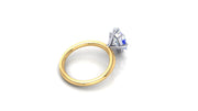 Penny Elongated Cushion Two Tone Diamond Solitaire Engagement Ring (2.50ct.)