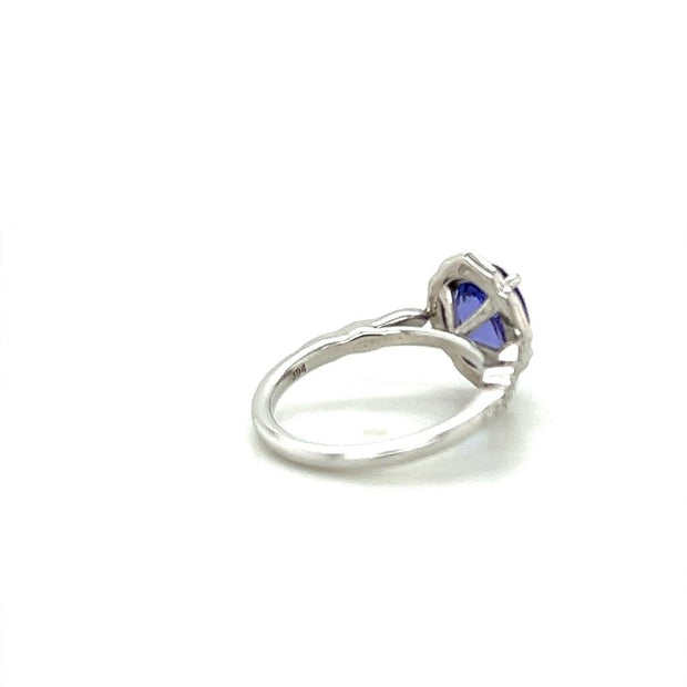 Florence Tanzanite & Diamond Halo Ring (2.37cttw.)