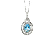 Chartres Blue Topaz & Diamond Pendant